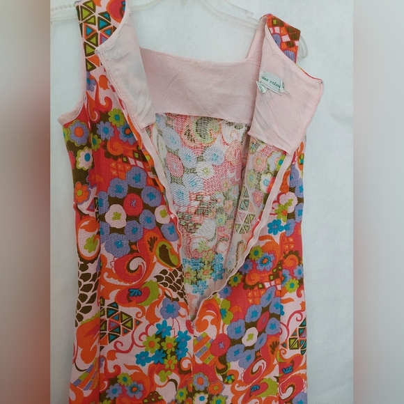 Vintage Alex Colman California 60's Mod Floral Shif Dress - Picture 3 of 10
